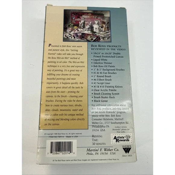 Bob Ross, Getting Started With Oil Colors (VHS, 1998) Painting Instruction - Picture 2 of 3